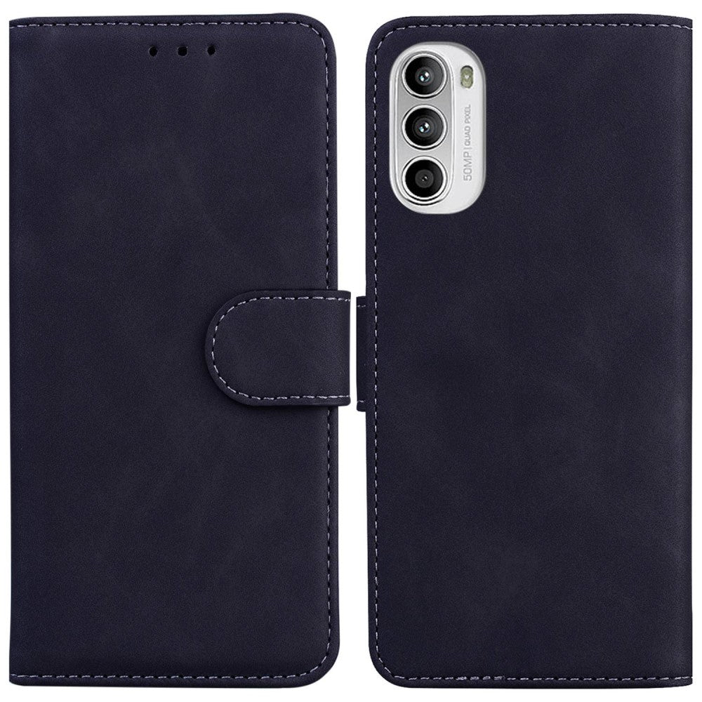 Motorola Moto G62 5G Solid Color TPU wallet cover - Black — Övrigt