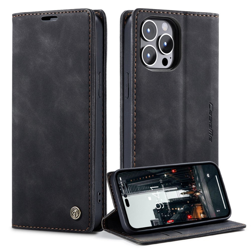Black iPhone 14 Pro phone cover with a stand — Black