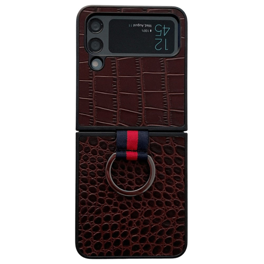 Samsung Galaxy Z Flip4 5G Finger Ring Holder Folding Case - Coffee — Samsung