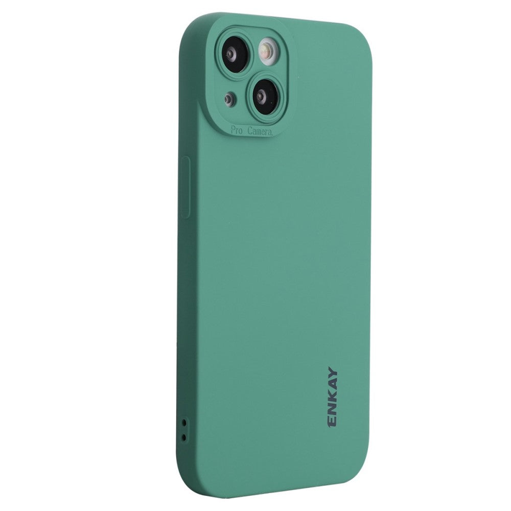 ENKAY HAT PRINCE iPhone 14 Solid Color Liquid Silicone case - Blackish Green