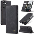 CASEME Samsung Galaxy S24 FE Matte leather imitation Wallet Cover - Black — CASEME