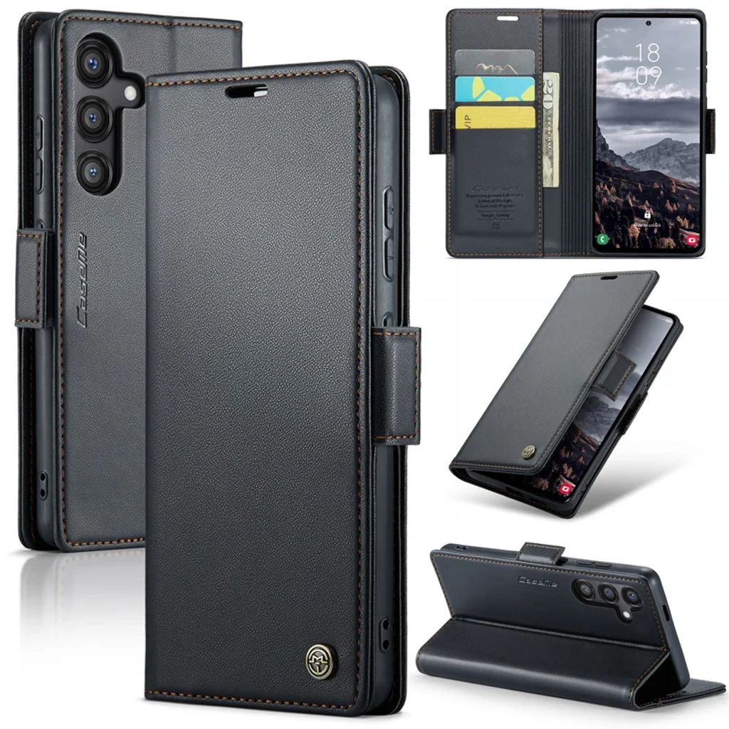 CASEME Samsung Galaxy S24 FE RFID blocking Wallet Cover - Black — CASEME