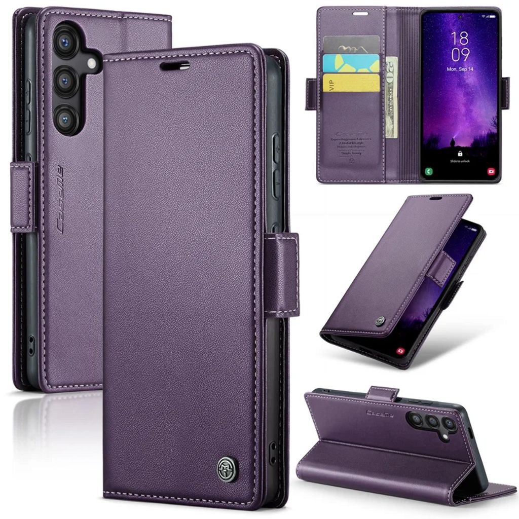 CASEME Samsung Galaxy S24 FE RFID blocking Wallet Cover - Purple — CASEME