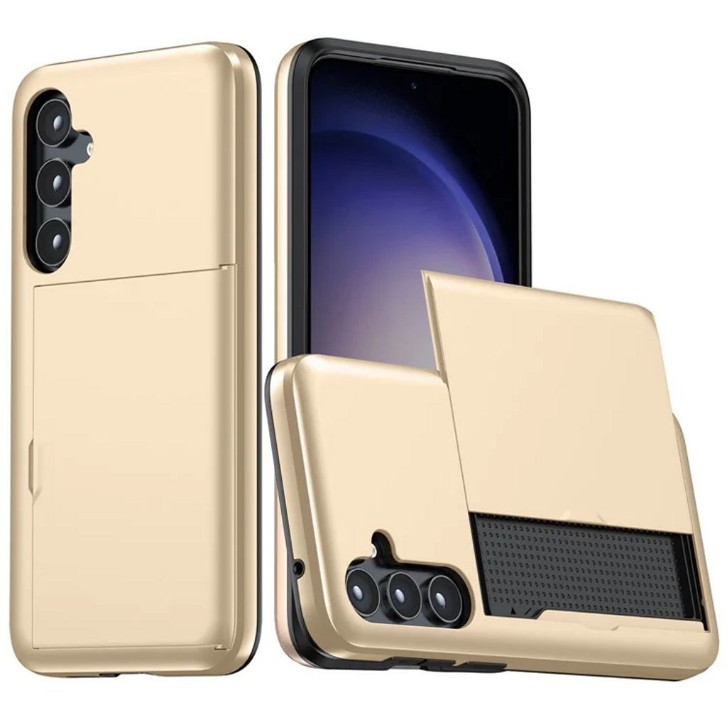 Samsung Galaxy S25 Case with Card Holder - Gold