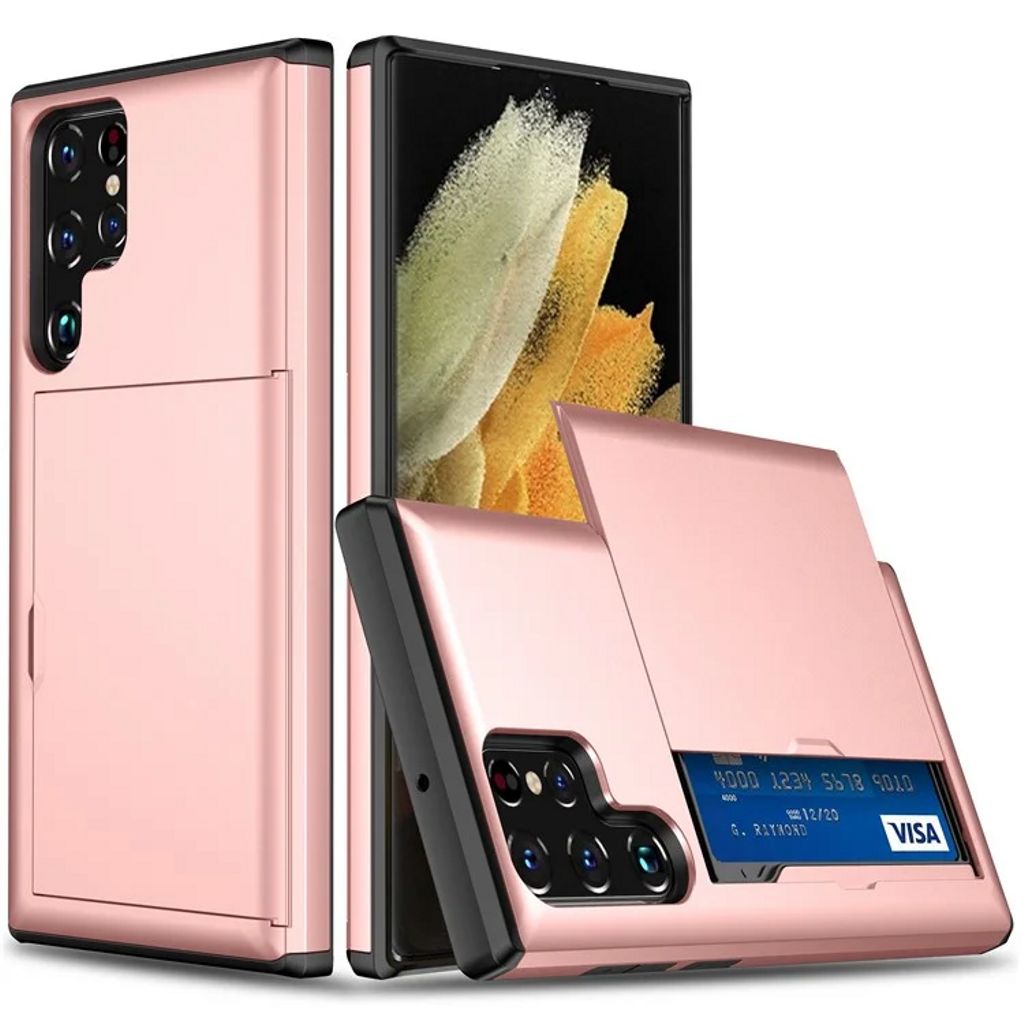 Samsung Galaxy S25 Ultra Case with Card Holder - Rose Gold