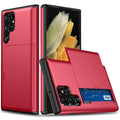 Samsung Galaxy S25 Ultra Case with Card Holder - Red