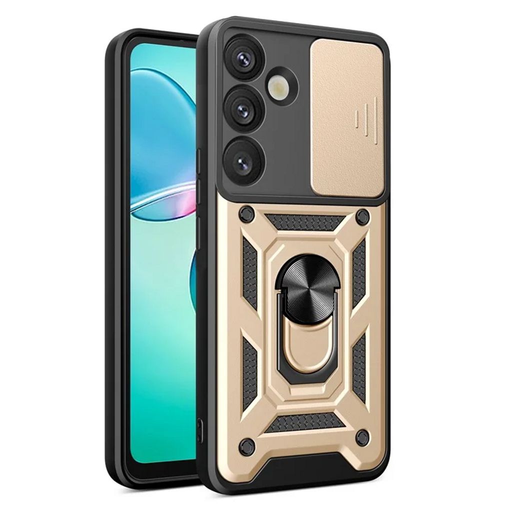 Samsung Galaxy S25 Plus Case with Camera Cover and Stand - Gold — Samsung