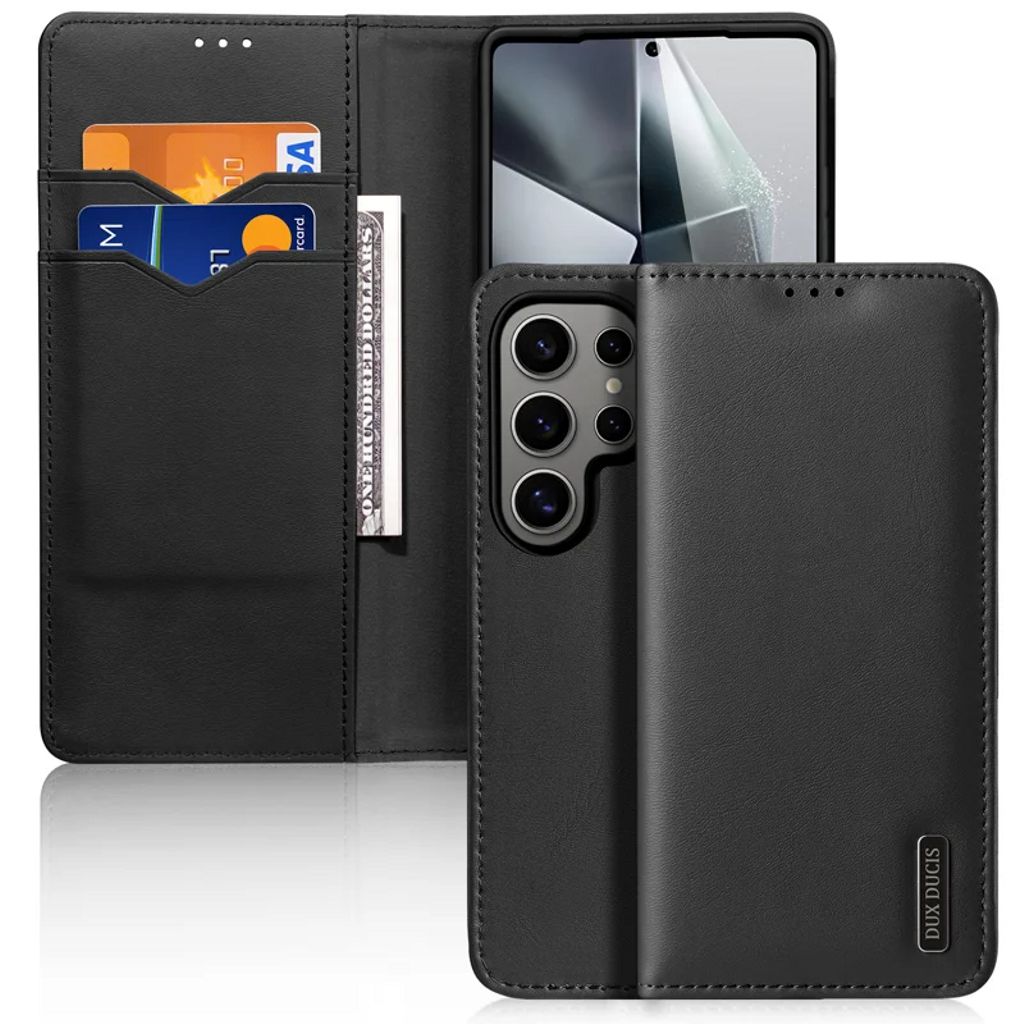 DUX DUCIS Samsung Galaxy S25 Ultra Leather Wallet Cover - Black — DUX