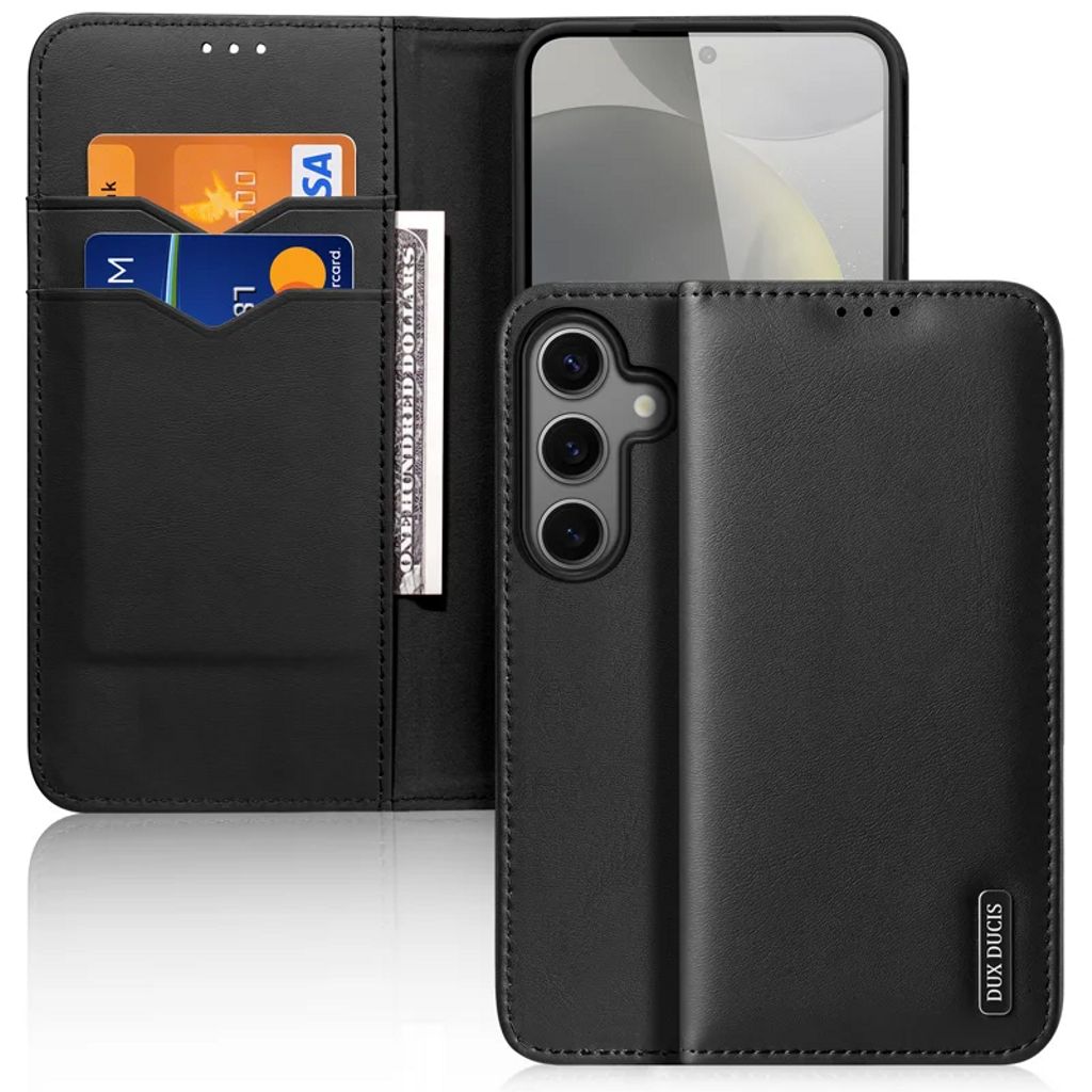 DUX DUCIS Samsung Galaxy S25 Plus Leather Wallet Cover - Black