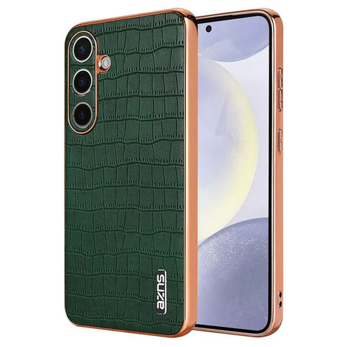 AZNS Samsung Galaxy S25 Case with crocodile pattern - Green — AZNS