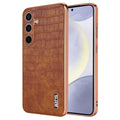 AZNS Samsung Galaxy S25 Plus Case with crocodile pattern - Brown — AZNS