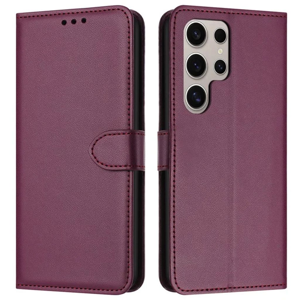 Samsung Galaxy S25 Ultra Wallet Cover with Strap - Purple