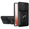 Samsung Galaxy S23 Plus hybrid case with a card holder and a stand - Black