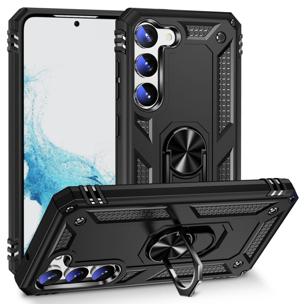 Samsung Galaxy S23 case with a metal ring - Black — Samsung