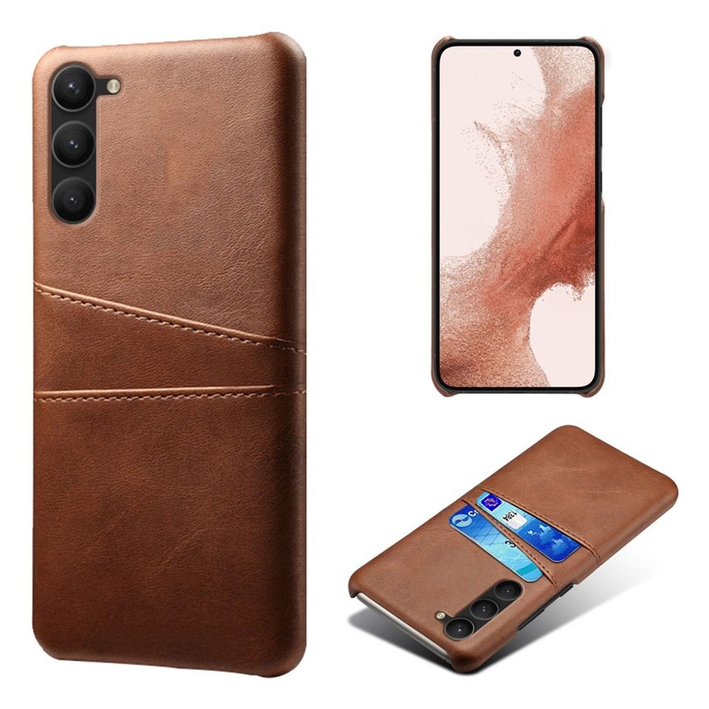 Samsung Galaxy S23 case with a card slot - Brown