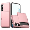 Samsung Galaxy S23 Plus case with a card holder - Rose gold-colored