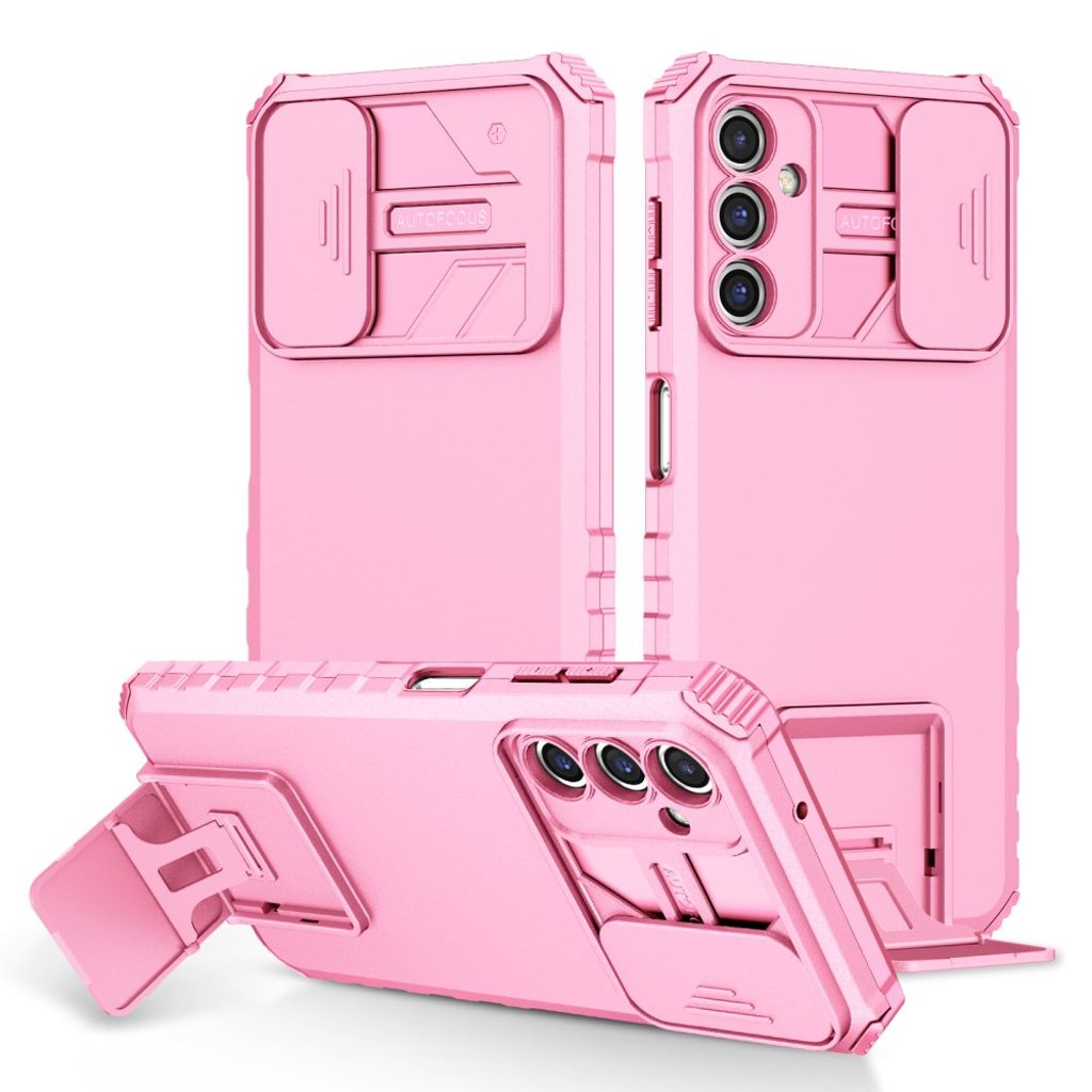 Shockproof Samsung Galaxy A14 5G case with a stand - Pink
