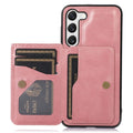 Magnetic Samsung Galaxy S23 case with a wallet and a stand - Rose gold-colored — Magnetic