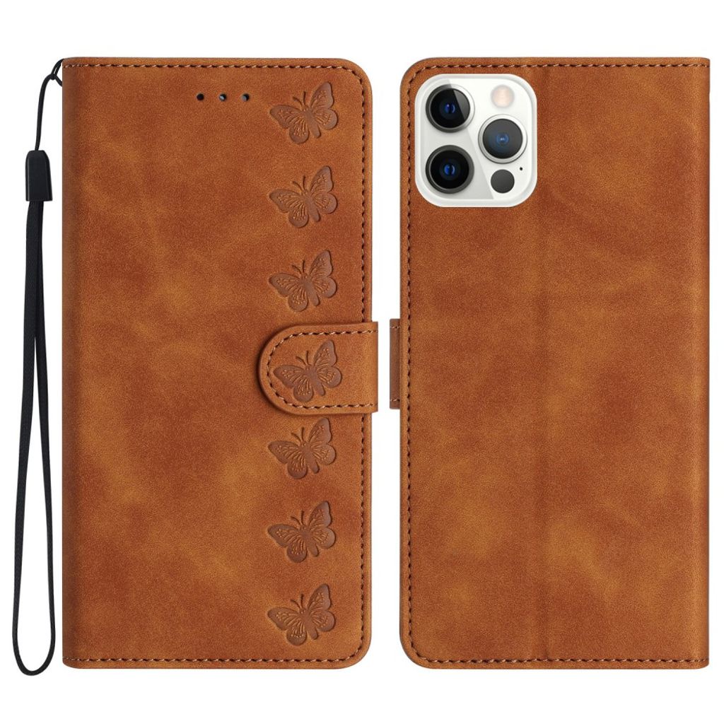 IPhone 12 Pro Max cover with a butterfly print - Brown — Övrigt
