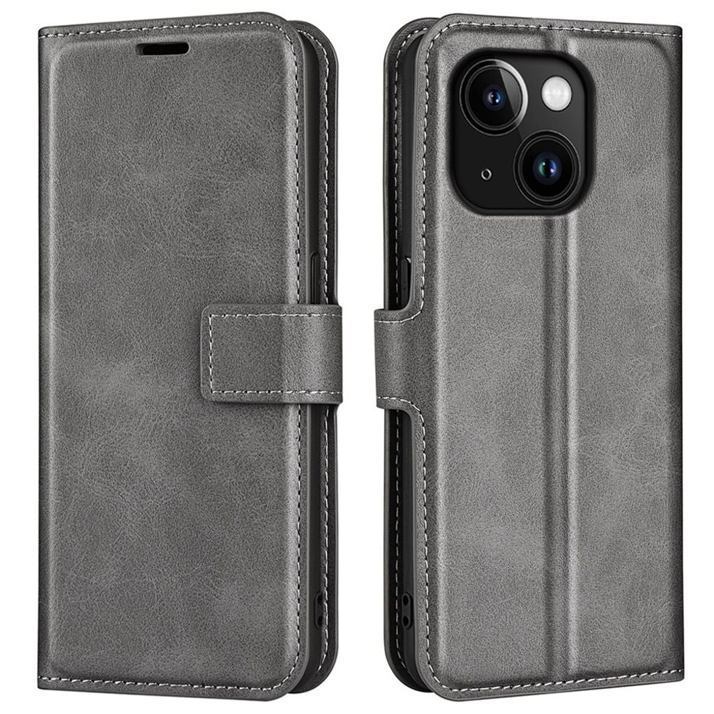 IPhone 15 cover with a magnetic closing - Gray — Övrigt