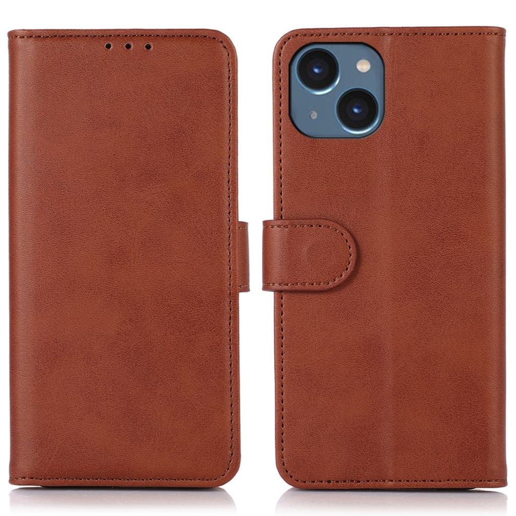 IPhone 15 Plus cover with a magnetic lock - Brown — Övrigt