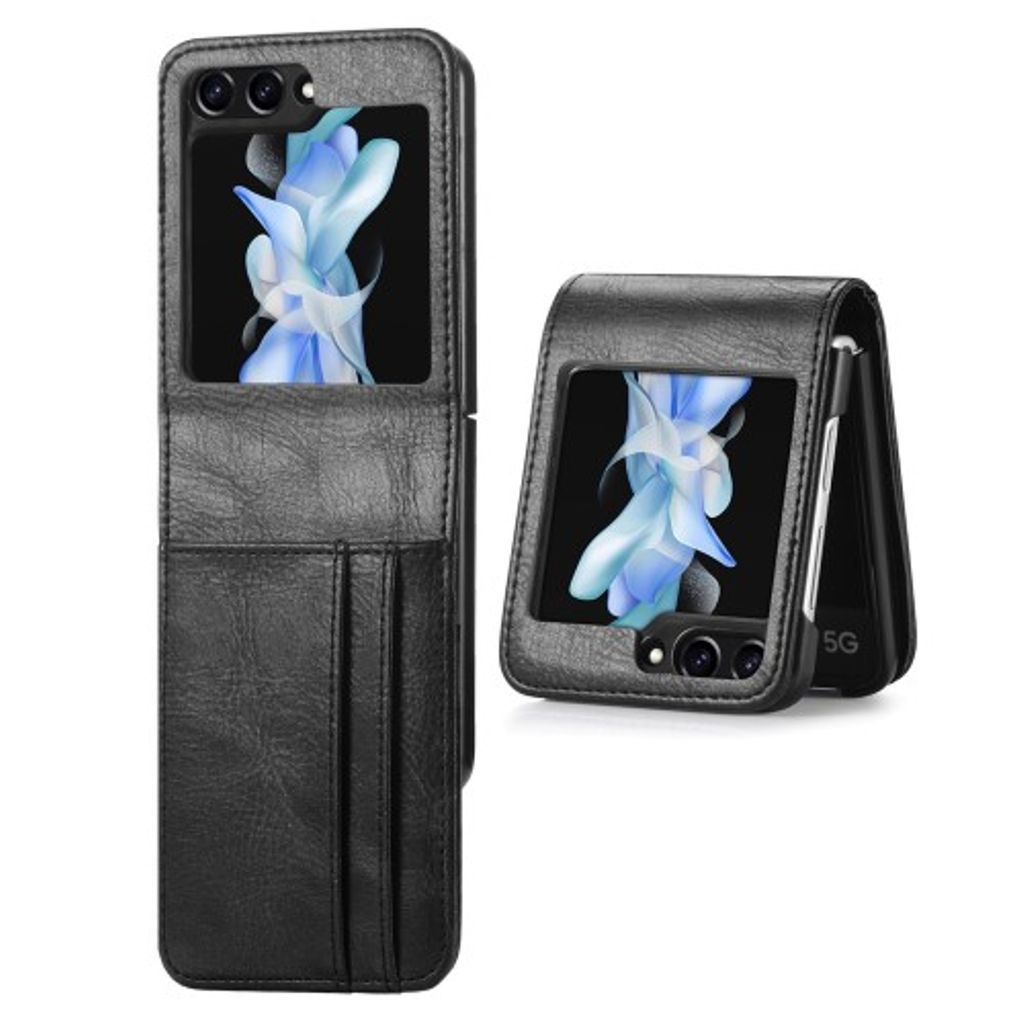 Samsung Galaxy Z Flip5 5G case with a wallet - Black
