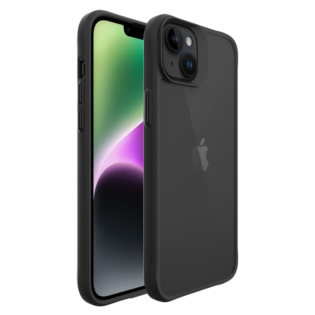 iPhone 15 Shockproof Case with Transparent Back - Black