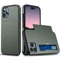 IPhone 15 Pro case with a card holder - Green