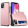 IPhone 15 case with a card holder - Rose gold-colored