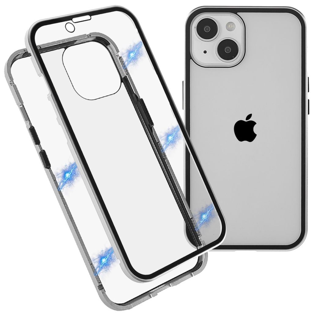 IPhone 15 Plus case with a screen protector - Silver