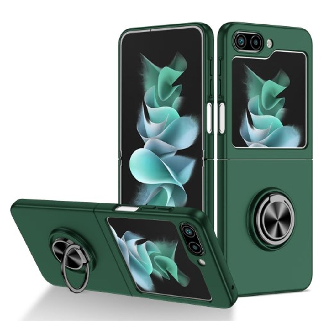 Samsung Galaxy Z Flip5 5G case with a ring - Dark green