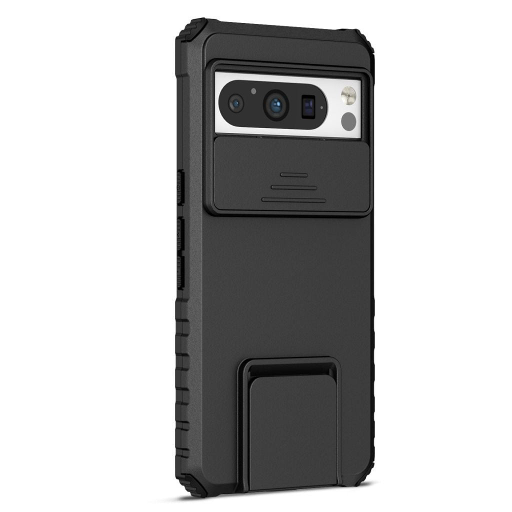 Google Pixel 8 Pro Case with a Camera Cover and Stand - Black — Google