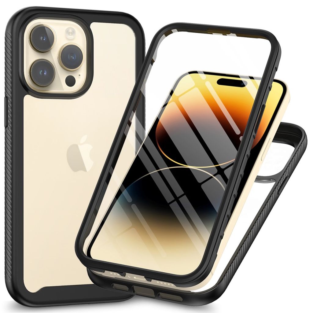 IPhone 15 Pro Max case with a screen protector - Black