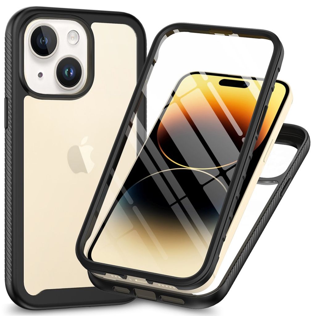 IPhone 15 case with a screen protector - Black