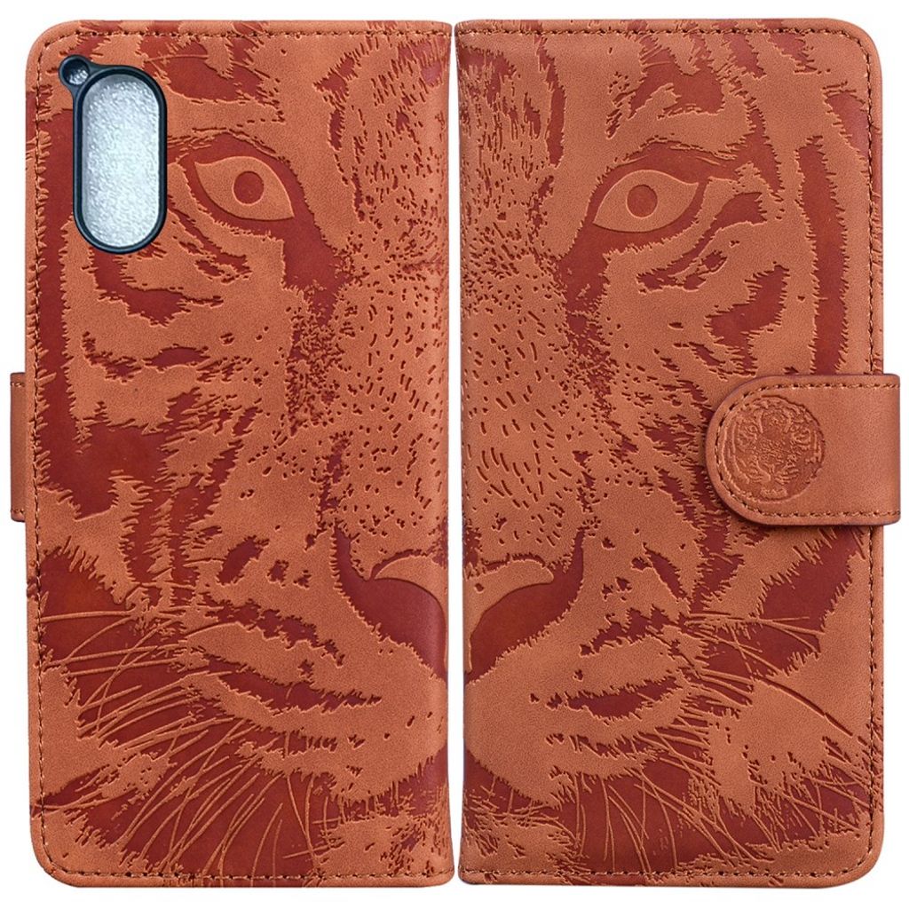 Sony Xperia 5 V Tiger Imprint Cover - Brown — Sony