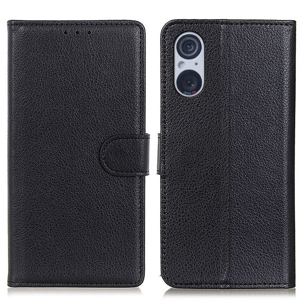 Sony Xperia 5 V Cover in imitation leather - Black — Sony