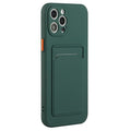 iPhone 15 Pro TPU-case with a card holder - Green — Övrigt