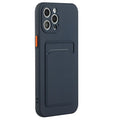 iPhone 15 Pro TPU-case with a card holder - Dark blue