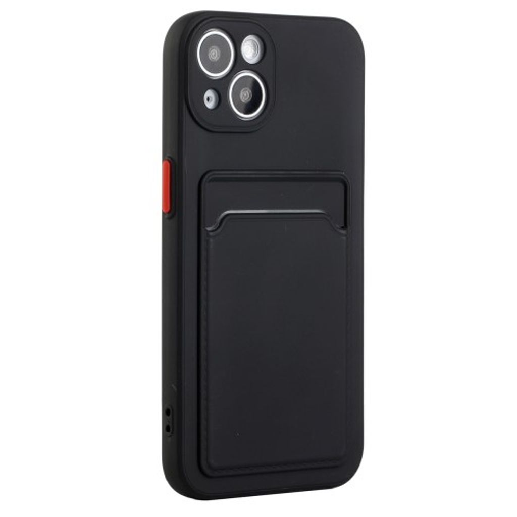 iPhone 15 TPU-case with a card holder - Black