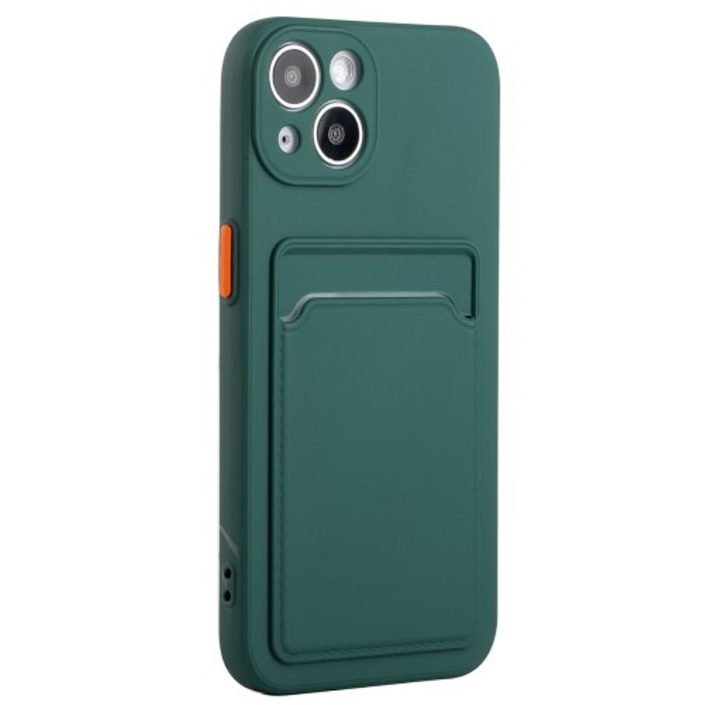 iPhone 15 TPU-case with a card holder - Green