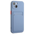 iPhone 15 TPU-case with a card holder - Blue — Övrigt