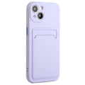 iPhone 15 TPU-case with a card holder - Purple — Övrigt