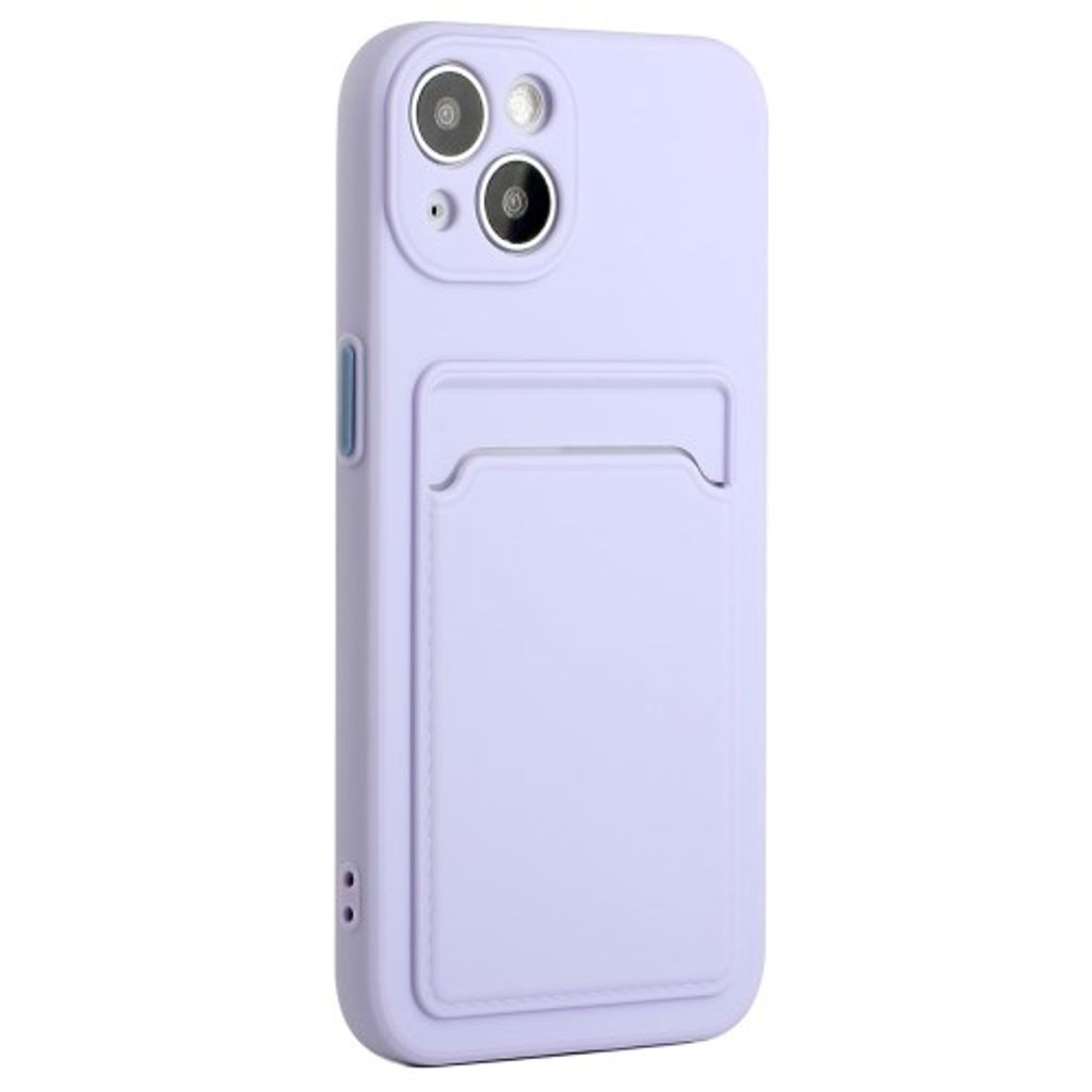 iPhone 15 TPU-case with a card holder - Purple — Övrigt