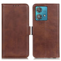 Motorola Edge 40 Neo 5G Cover in PU Leather - Brown — Övrigt