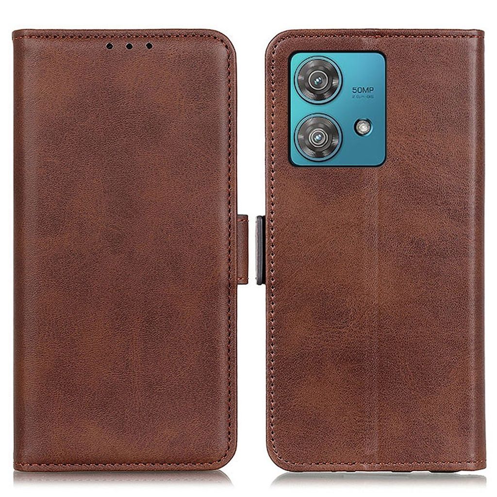 Motorola Edge 40 Neo 5G Cover in PU Leather - Brown — Övrigt