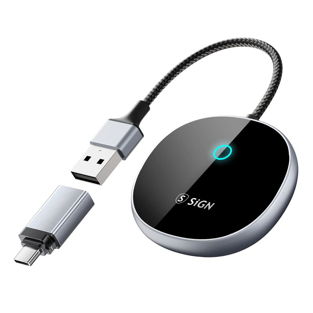 SiGN Wireless CarPlay adapter converter for wired CarPlay cars - Black — SiGN