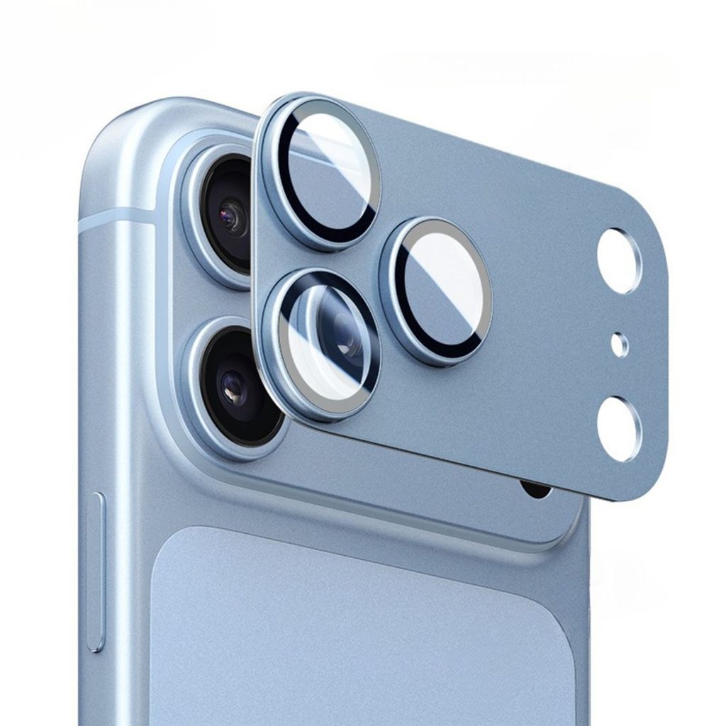 iPhone 18 Pro Lens Protector Aluminum Alloy/Tempered Glass - Blue — Övrigt