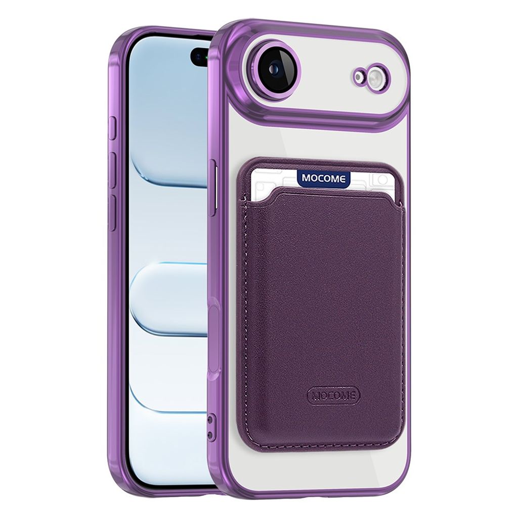 iPhone 17 Air MagSafe Case Detachable Card Holder - Purple