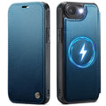 CASEME 053 iPhone 16e/iPhone 17e Wallet Cover MagSafe RFID blocking - Blue