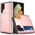 Samsung Galaxy S24 Ultra case with slide card holder - Rose Gold